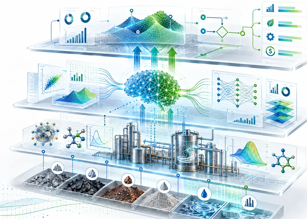 Ilustración conceptual de motores de optimización: modelos y datos de operación